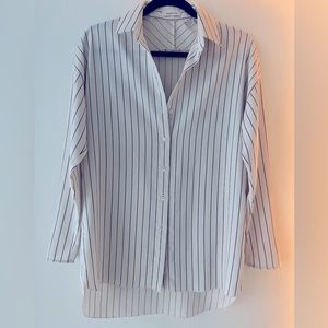 BABATON. Button- up dress shirt w/ black pin stripes, Size XS/XXS